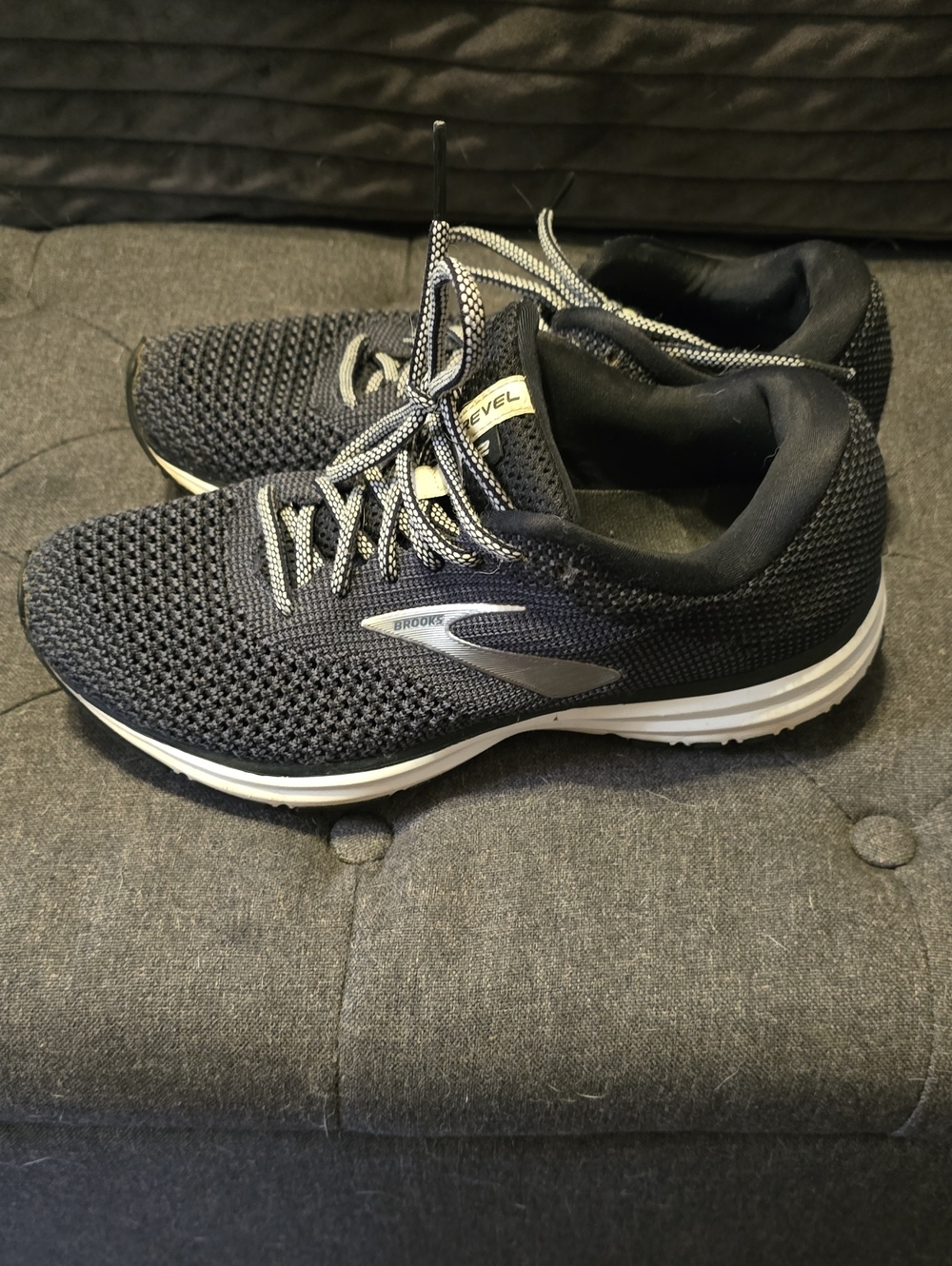 REVEL 2 Brooks Women's Black and White Athletic Running Shoes